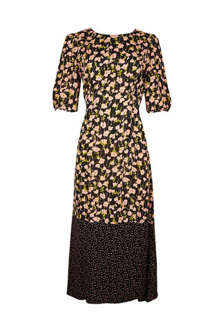 Floral Spot Mix & Match Black Midi Dress - was £75, now £56.25