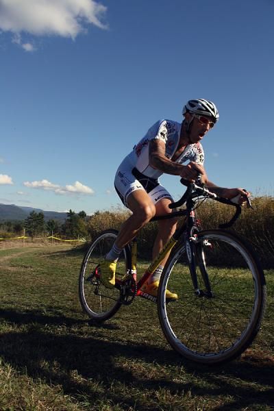 Adam Myerson tackles the grassy section