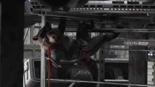 Rocket doing tech work in Avengers: Endgame