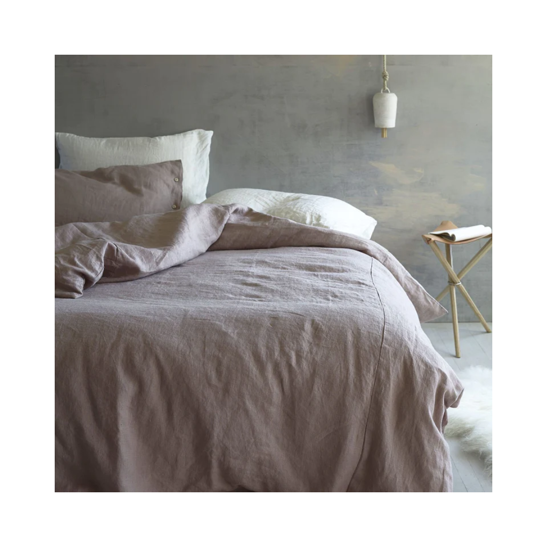 light purple linen bedding set