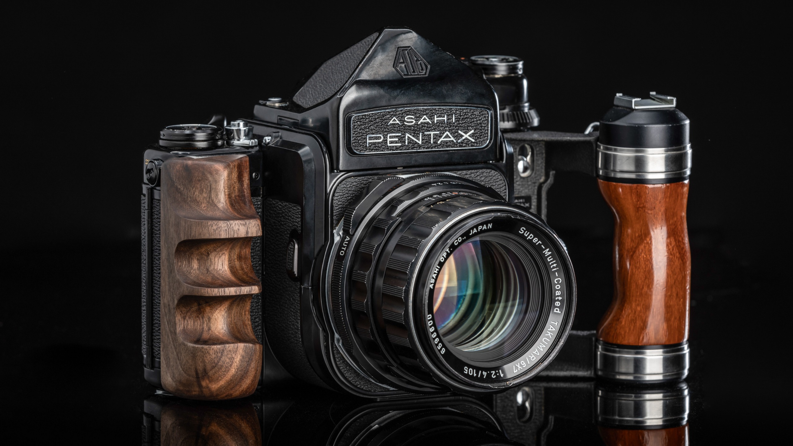 Pentax 6x7 camera with 105mm f/4 Takumar standard lens