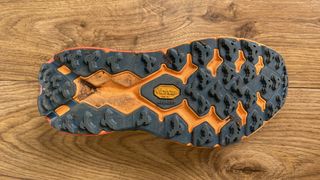 The outsole of the Hoka Speedgoat 5