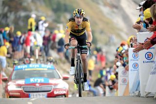 MERIBEL FRANCE SEPTEMBER 16 Arrival Tom Dumoulin of The Netherlands and Team Jumbo Visma during the 107th Tour de France 2020 Stage 17 a 170km stage from Grenoble to Mribel Col de la Loze 2304m TDF2020 LeTour on September 16 2020 in Mribel France Photo by Christophe PetitTesson PoolGetty Images