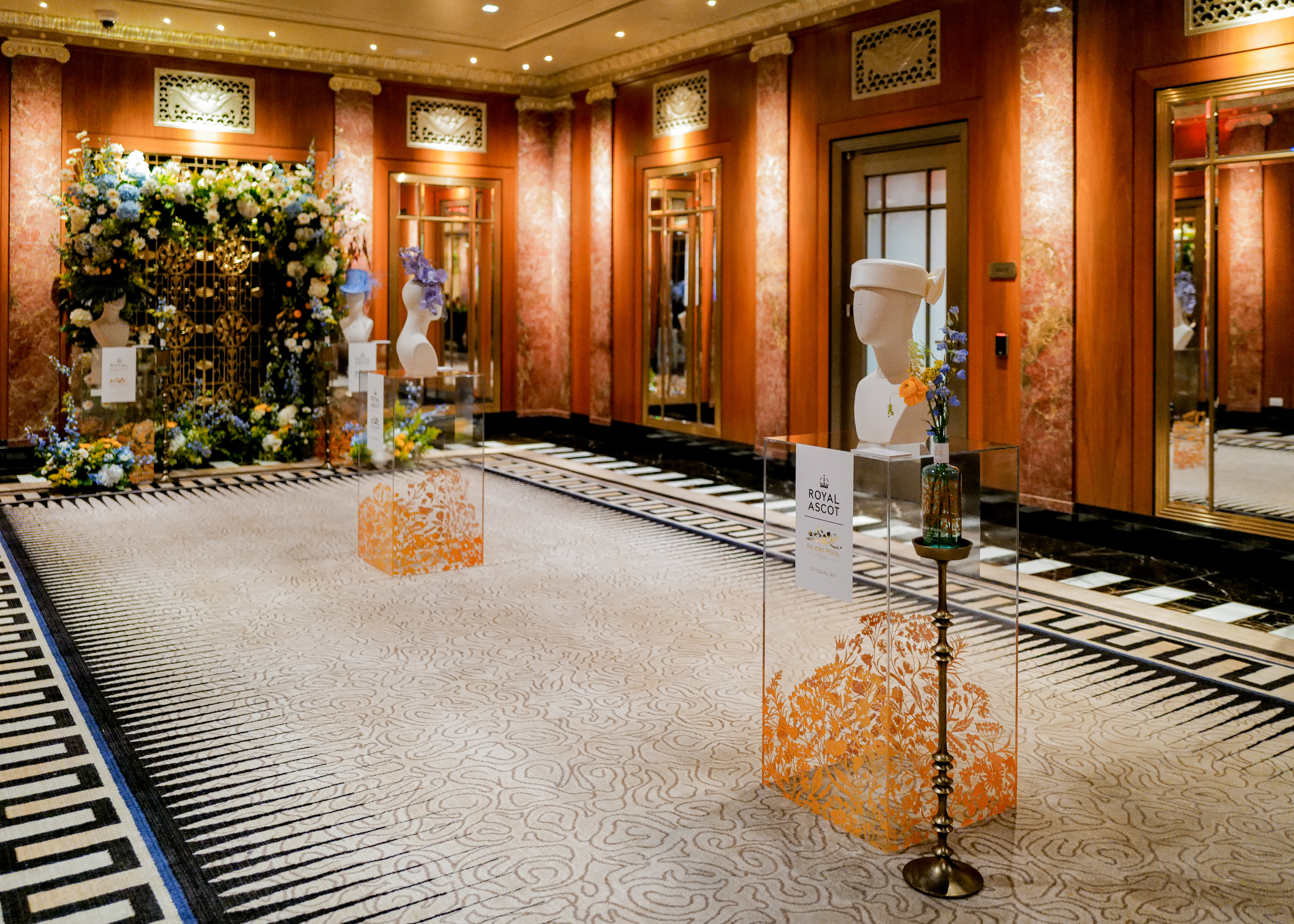 Hats on display at the Waldorf Astoria