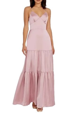 Tess Tiered Satin Gown