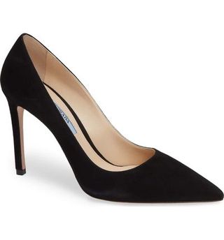 Footwear, High heels, Court shoe, Basic pump, Leather, Shoe, Beige, Suede,