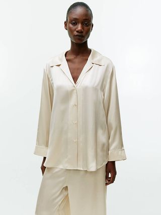 Relaxed Silk Shirt - Off-White - Arket Gb