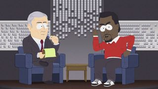 Kanye West during the South Park episode 'Fishsticks' (season 13, episode 5).