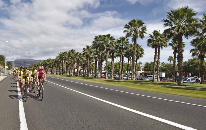 Tinkoff-Saxo on the road for 2014 in Gran Canaria.