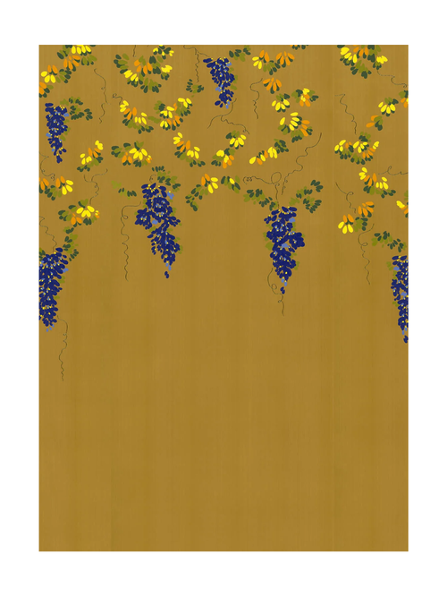 Whispering Wisteria Wallpaper in Gilded Chartreuse