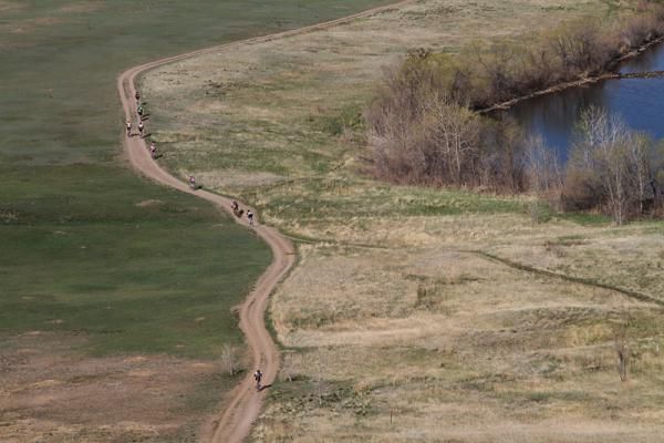 Riders off in the distance during the Front Range 60