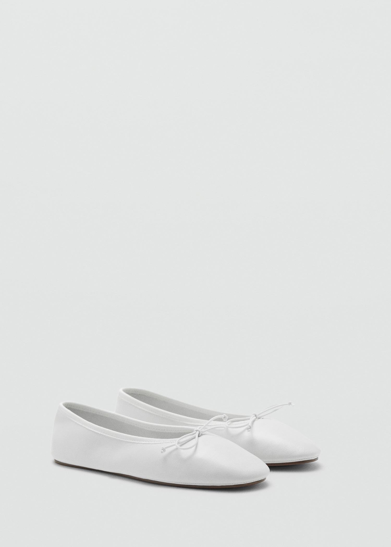Leather Ballet Flats With Bow - Women | Mango United Kingdom
