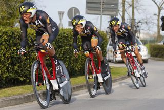 Stephen Cummings and the MTN Qhubeka team in action during Stage 2 of the 2015 Coppi Bartali (Watson)