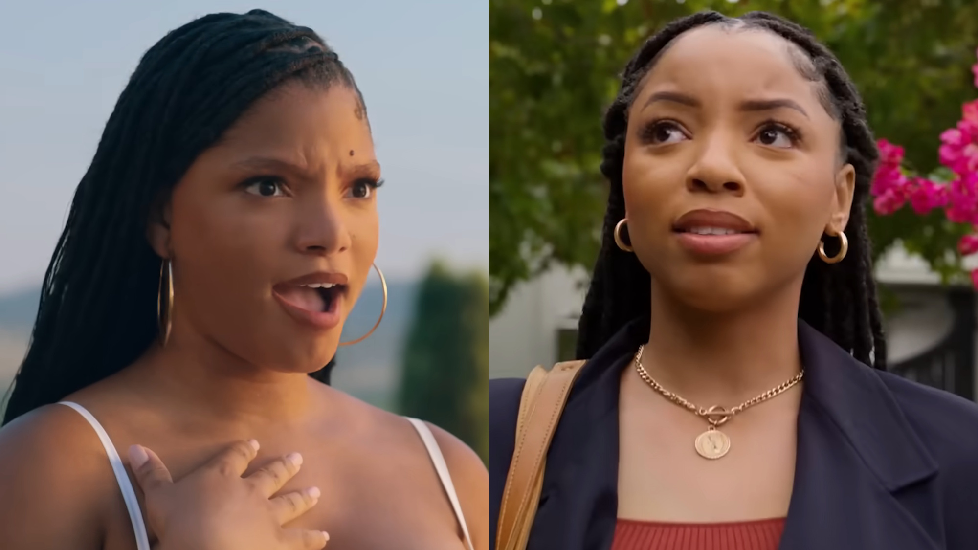 Halle Bailey is shown in You, Me &amp; Tuscany, and Chloe Bailey is shown in Strung.