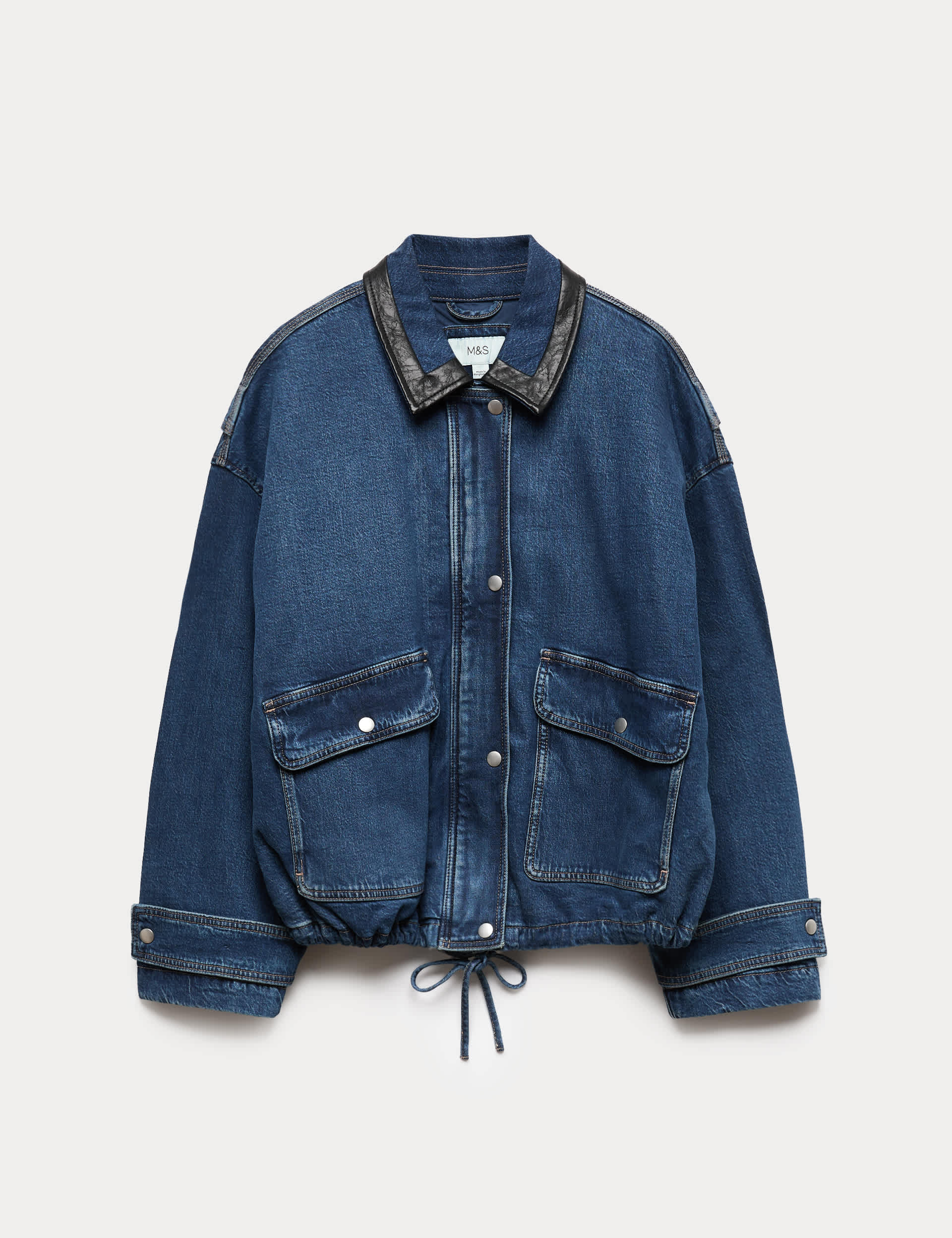 Denim Relaxed Bomber Jacket