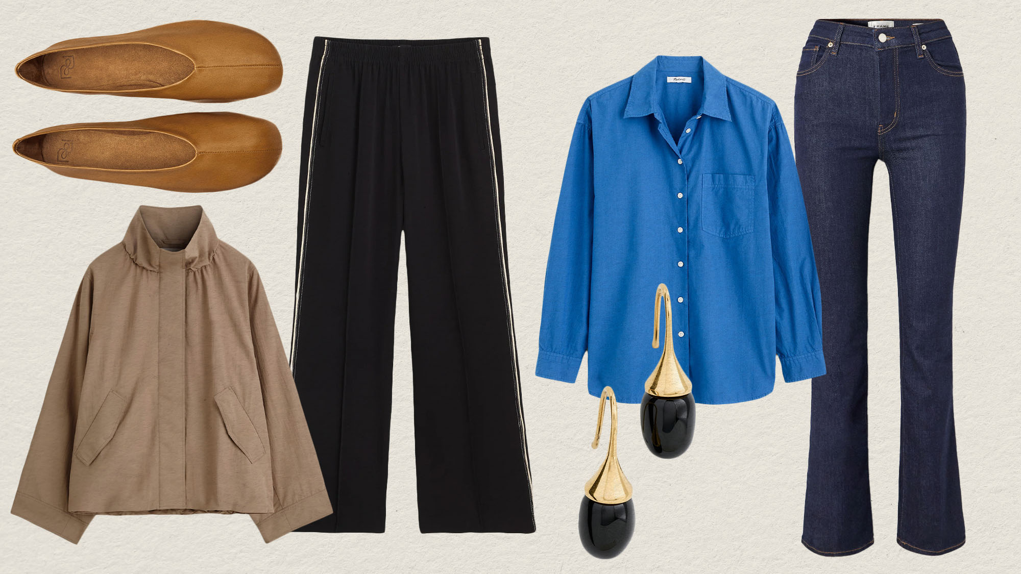 Collage of fashion items to shop in February