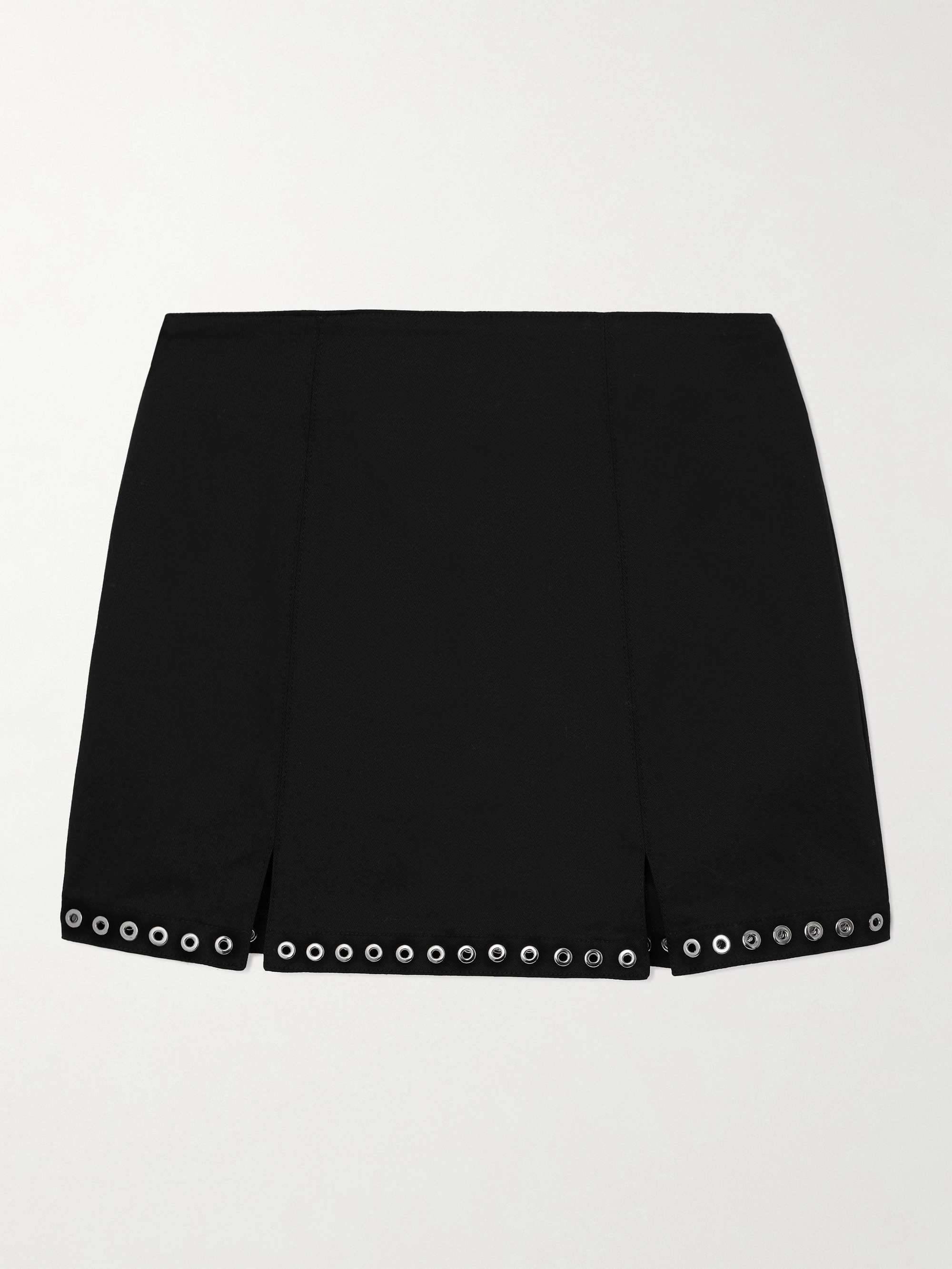 Lisette Paneled Eyelet-Embellished Cotton-Blend Twill Mini Skirt