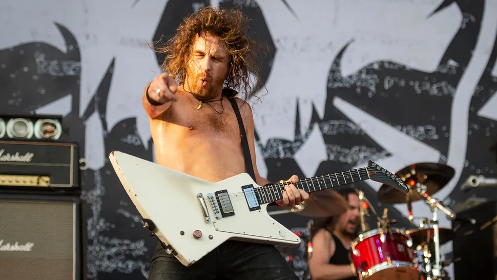 Why Airbourne’s Joel O’Keefe swears by his Gibson Explorer onstage but never plays it at home: “It should come with a warning label that says, ‘Might cause physical harm’”