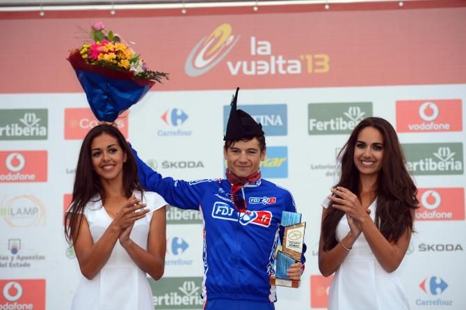 Kenny Elissonde on the podium as Vuelta stage 20 winner.