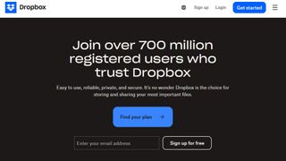 Website screenshot for Dropbox.