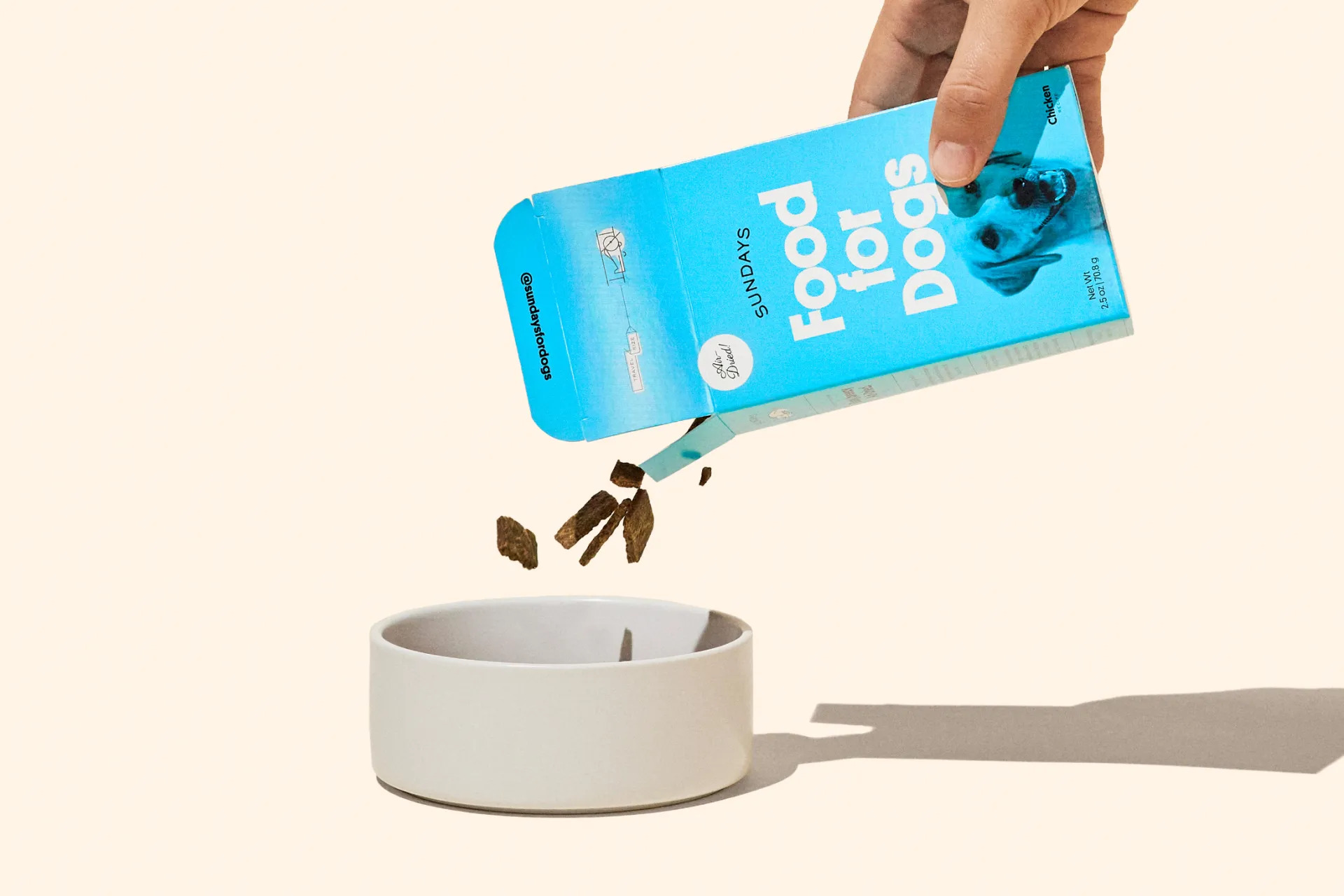 Sundays for Dogs food being poured into a bowl