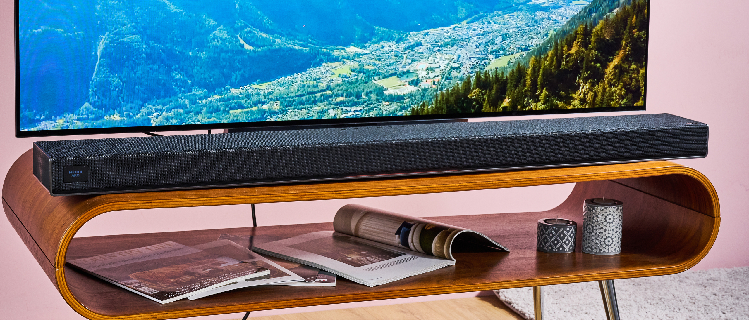 LG Sound Suite H7 soundbar setup under LG TV