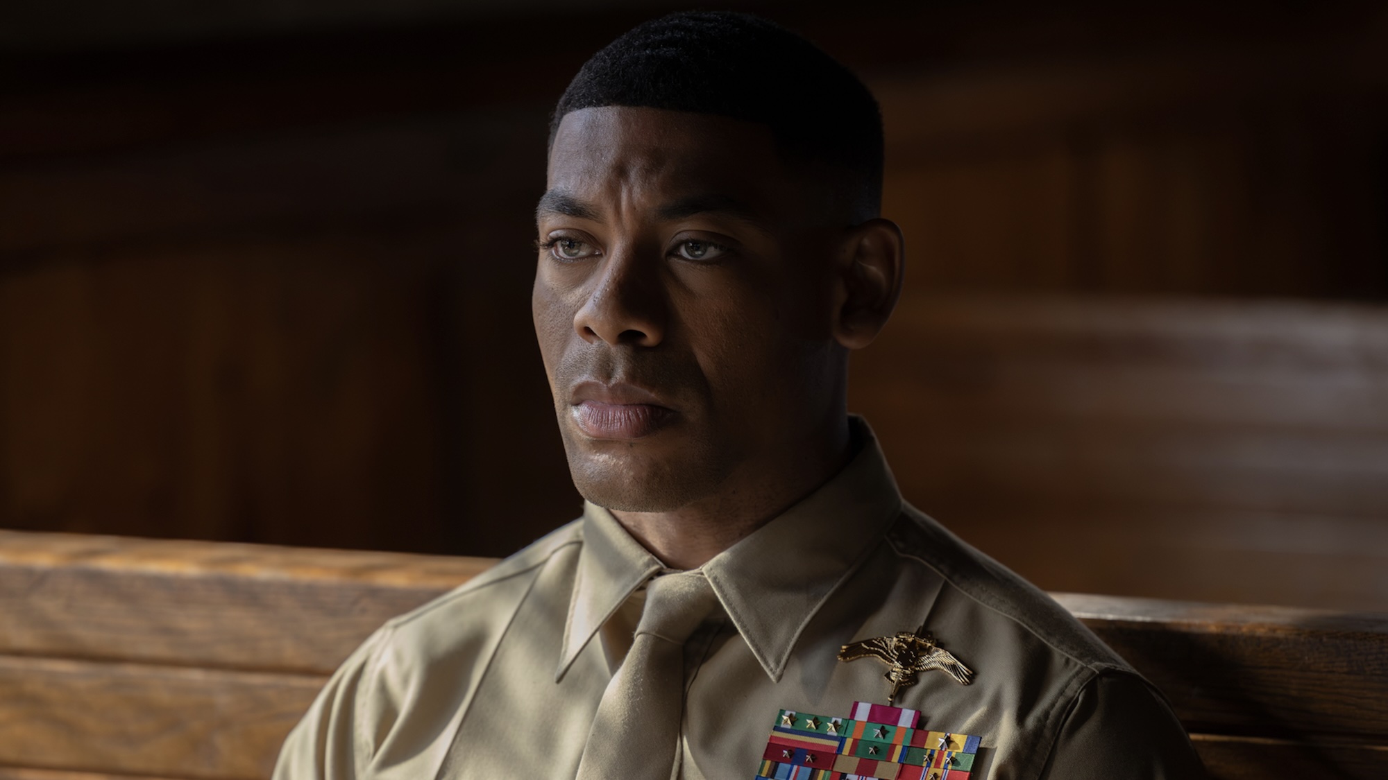 John Stewart wearing military uniform in Lanterns Episode 3