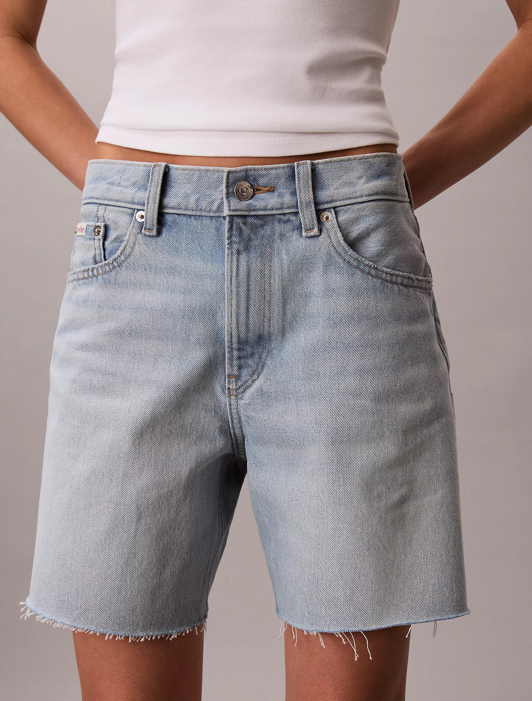 Calvin Klein, 90s 6-Inch Denim Shorts