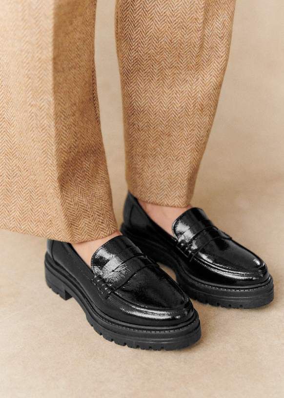 Albane Loafers - Patent Black - Patent Cowide Leather - Sézane