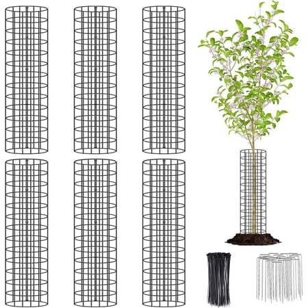 Tree Protector, Metal Mesh Tree Guard With Zipper &amp;amp; Stakes for Deer Protection, Adjustable Trunk Wrap for Healthy Tree Growth, Easy Installation