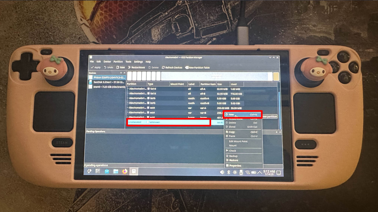 Steam Deck in SteamOS recovery