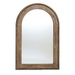 LuxenHome Wood Framed Arch Window Wall Mirror