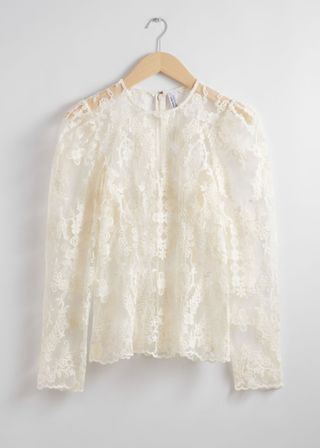 Puff-Sleeve Lace Top