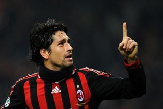 Marco Borriello celebrates a goal for AC Milan against Parma in October 2009.