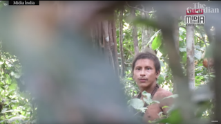 A likely uncontacted Amazonian tribesman seen in a recently released video.