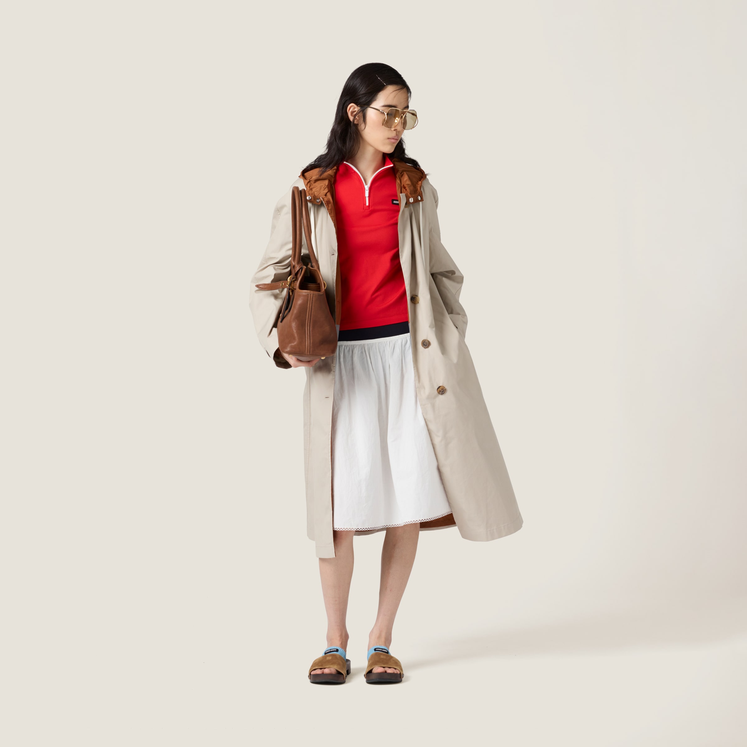Slubbed Poplin Skirt