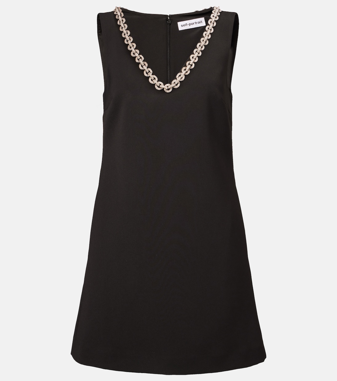 Crystal-Embellished Cr&amp;ecirc;pe Minidress