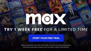 Max offering free one week trial for new subscribers.