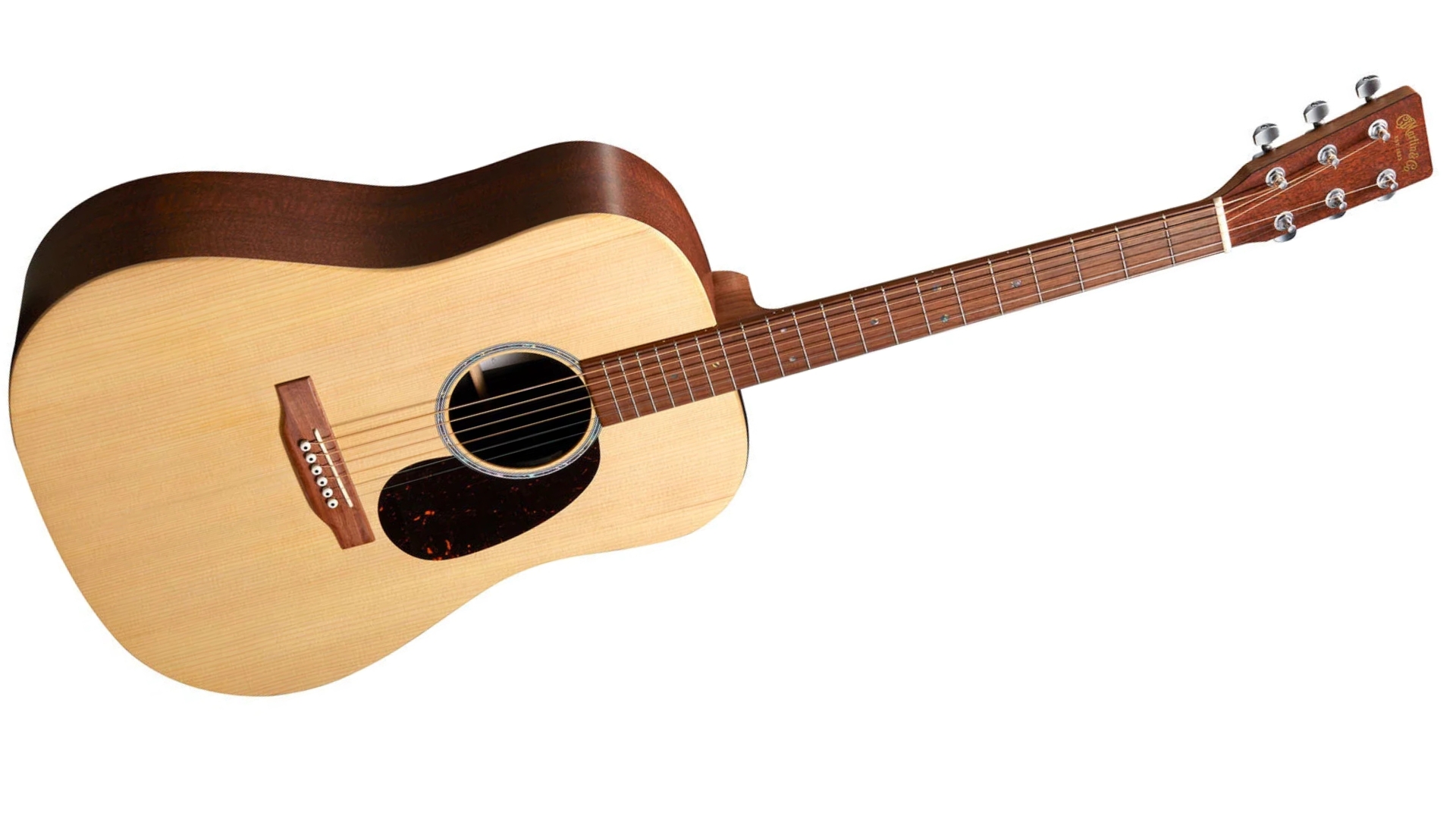 A Martin D-X2E acoustic guitar