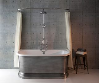 chrome freestanding bath
