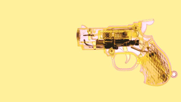 Gun, Revolver, Yellow, Trigger, Brass instrument, Machine, 
