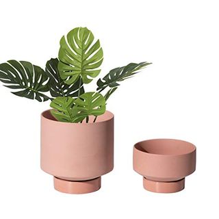 UBEE Terracotta Plant Pots for Plants Ceramic Indoor Flower Planter Pot 5.43 Inches + 4.61 Inches Succulents Pot with Drainage Hole Saucer Set of 2