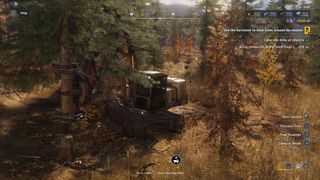 RoadCraft - harvesting a tree with a massive tree harvesting vehicle