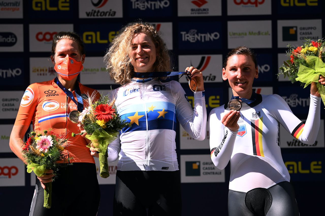 Marlen Reusser wins the elite women&#039;s TT at the 2021 European Championships