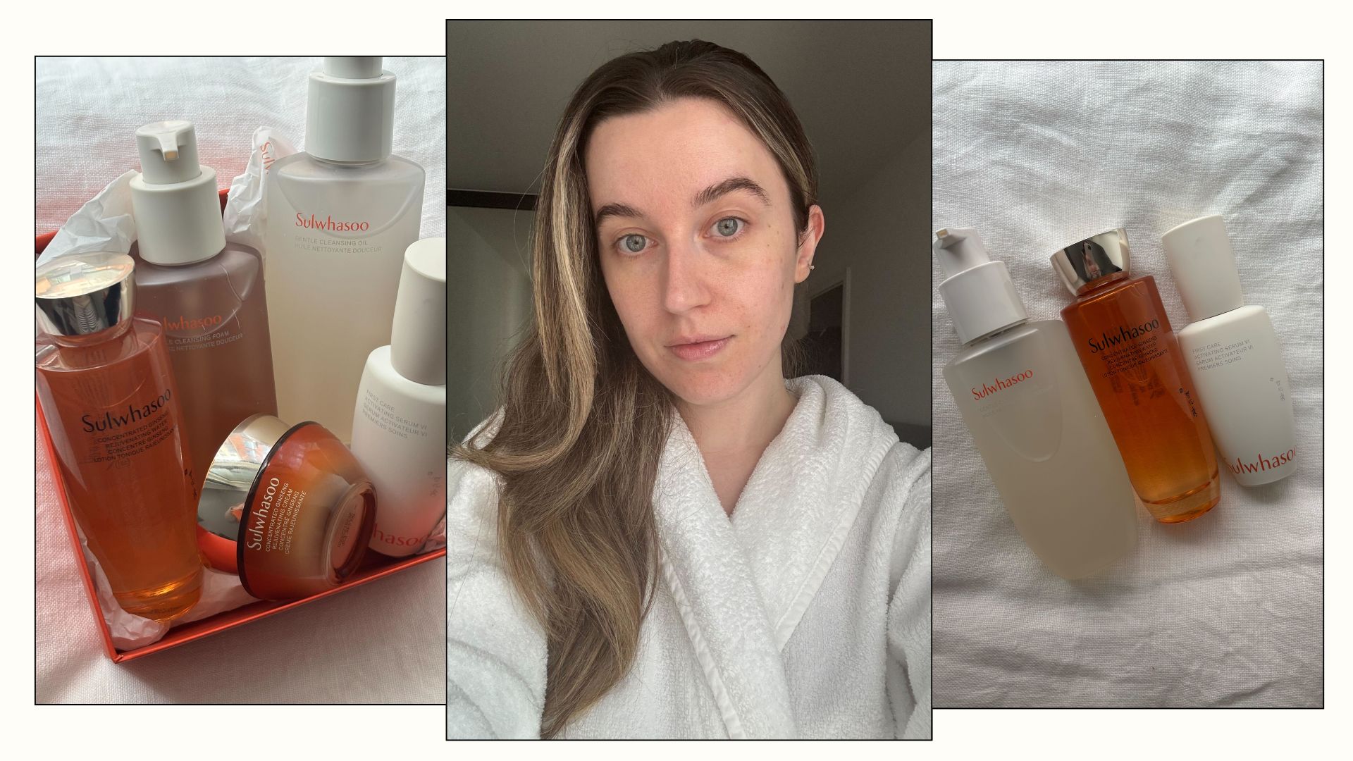 Deputy beauty editor Grace Lindsay testing Sulwashoo skincare