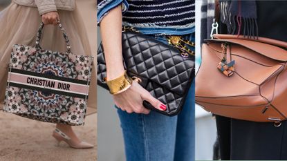 three of the best designer bags: Dior, Chanel and Loewe