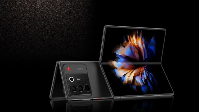 Nubia Fold is visible as it stands open, displaying a lively interface