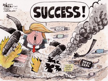 Political Cartoon U.S. Trump success disaster Trump Administration