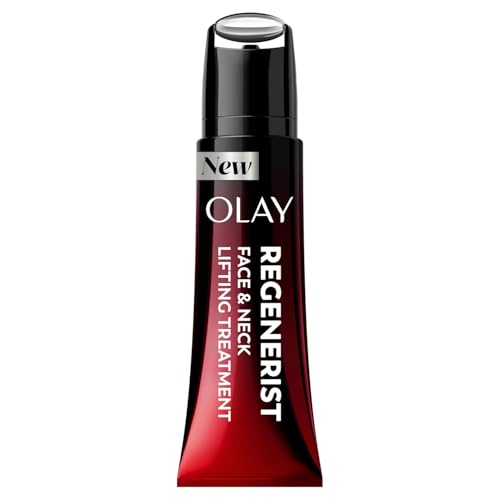 Olay Regenerist Neck and Face Roller, Neck Cream for Tightening and Firming, Anti-Aging Moisturizer for Women, Anti-Wrinkle Serum, Face Lift Cream, Cooling, Fragrance-Free, Hexa-Repair &amp;amp; Nad+, 1.7oz