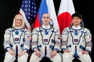 Astronaut Kate Rubins with expedition 48 crew